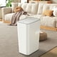 thumbnail image 3 of Basurero de baño con tapa a presión, cesto de basura de plástico de 3 galones con tapa abatible, pequeño y con control de olores para baños, oficinas o dormitorios. Aestivo | Blanco | AESTIVO, 3 of 6