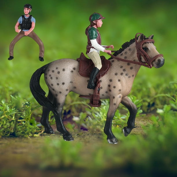 Figura de caballo Modelo caballo con silla de montar perfecl PVC Estilo A