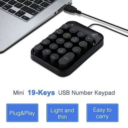 Mechanical Numeric Keypad,Jelly Comb USB Braid Cable Numpad 19-key Number Pad -