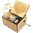 NEWCE Wooden music box retro carving cranked music box UV painting can‘t help falling in love