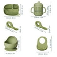 thumbnail image 3 of Napperons Ronds pour Table à Manger, Chemin de Table avec 6 Tapis de Placement, Chemin de Table Tissé, Grands Tapis de Table Ronds, Ensemble de 4 Napperons pour Table de Cuisine, Ensemble d'Alimentation en Silicone pour Bébé, Sevrage Dirigé par Bébé, 3 of 4