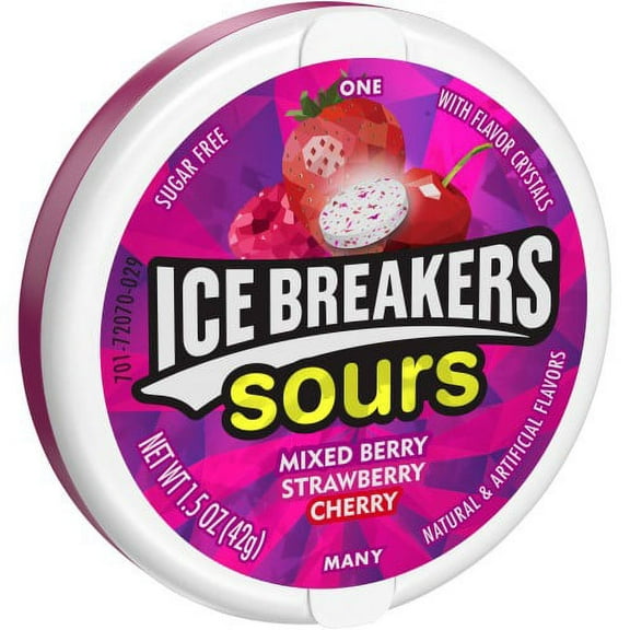 Ice Breakers Sours Sugar Free Mixed Berry Candy (Pack of 32)