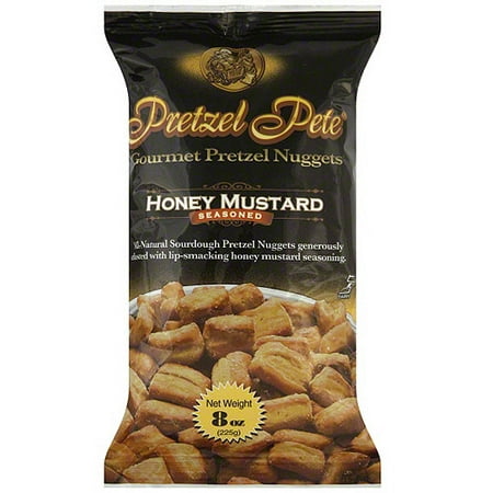 Pretzel Pete Honey Mustard Pretzel Nuggets, 8 oz (Pack of 12)