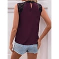 thumbnail image 6 of Women'S Lace Sleeveless Tops Pleated Summer Tank Tops 2025 Dressy Casual Sleeveless Shirts Blouse Claret S, 6 of 7