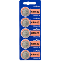 Murata CR1620 3V Lithium Coin Cell (5 Batteries) - Replaces Sony CR1620