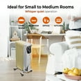 thumbnail image 3 of Comfort Zone 1,500W Electric Oil-Filled Radiator Space Heater, Thermostat, Tip-Over & Overheat Protection, 3 of 7