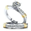 Abigail Wedding Ring Set for Women Engagement Ring Sterling Silver CZ Ginger Lyne Collection