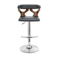 thumbnail image 2 of Armen Living Indoor Ruby 26" Counter Height Swivel Black Faux Leather and Brushed Stainless Steel Bar Stool, 2 of 10