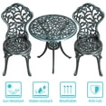thumbnail image 5 of Topeakmart Outdoor Patio Bistro Table Set with Adjustable Foot Pads, 3 Pieces, Green, 5 of 7