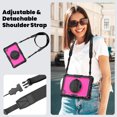 thumbnail image 7 of Case for Lenovo Tab M11 2023 TB-330FU/Xiaoxin Pad 2024 11 inch TB-331FC with Screen Protector, 360 Degree Rotating Kickstand Hand Strap Shockproof Cover with Shoulder Strap, Rose PC, 7 of 7