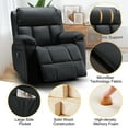 thumbnail image 6 of Vicluke Microfiber Technology Cloth Massage Recliner Chair with Heated, 360 Degree Swivel Rocker Recliner Chair, Leather Reclining Sofa with Side Pocket for Living Room, Bedroom (Coffee), 6 of 7