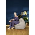 thumbnail image 2 of Gouchee Home Alfa Beige Bean Bag Chair – Soft Velour Polyester Fabric with Polystyrene Bead Filling, Suitable for Adults and Teens, Lightweight & Portable Seating for Dorm or Living Room, 2 of 6