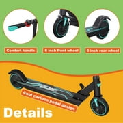 RCB Electric Scooter for Kids Ages 8-16, Lightweight &Foldable, Max 10 Miles & 12.5Mph, Double Brake, Adjustable Height Anti-Slip Handlebars,Blue
