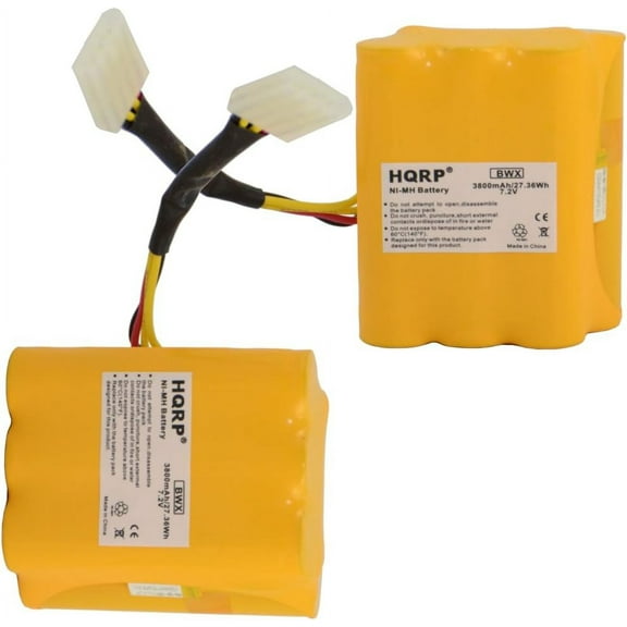 HQRP 3800mAh Super Extended Battery 2-Pack Compatible with Vorwerk VX-100, VR-100, VX100, VR100 All-Floor Robotic Vacuum Extra High Capacity