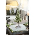 thumbnail image 5 of Set of 2, 13.5" christmas PVC Tree On Wood Base With Snow, 5 of 13