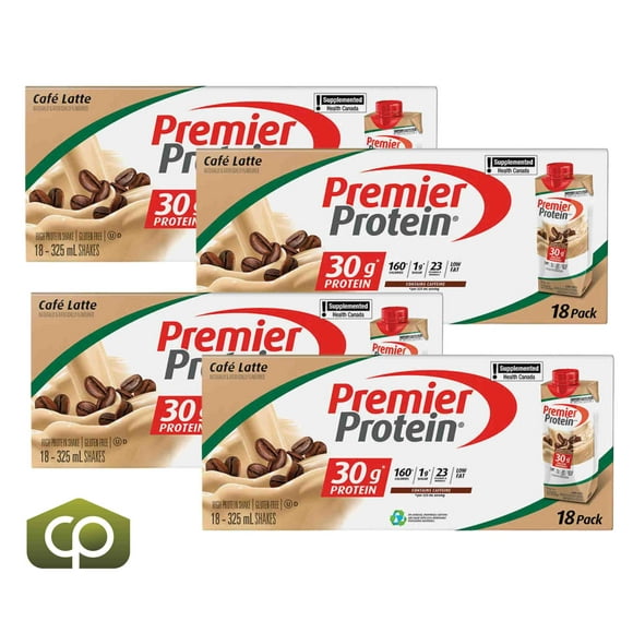 Premier Protein High-Protein Café Latte Shake 18 × 325 mL - Ready-to-Drink Shake