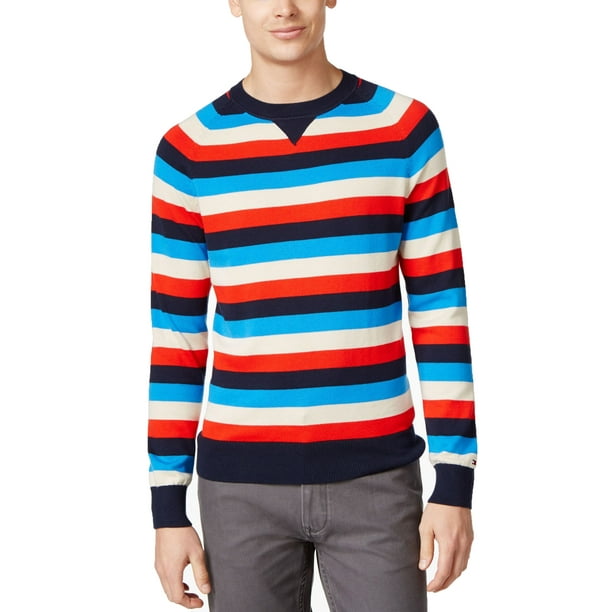 Tommy Men's Donnie Striped Crew-Neck Pullover Soft Sweaters, ​Navy Blazer, -