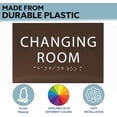 thumbnail image 2 of ADA CENTRAL SIGNS - 6" X4" Changing Room Sign - ADA Compliant Tactile Graphics Grade 2 Braille Text Acrylic Wall Sign| Fitting, Greenroom Signage for Clothing Stores, Shopping Centers, and Boutiques, 2 of 7
