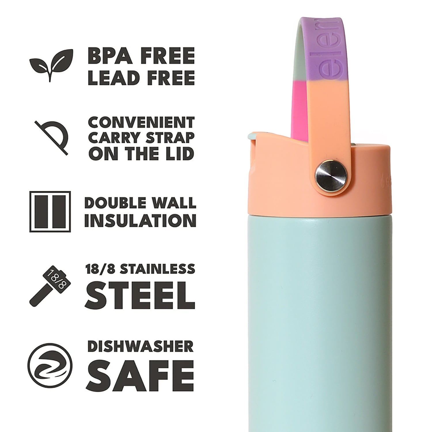 Elemental Core Pop 24 oz Mint Sorbet Stainless Steel Water Bottle