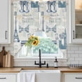 thumbnail image 6 of Eiffel Tower Swag Valances for Windows, Kitchen Curtains 36 Inch Length 2 Panels Set, European Architectural Retro Hand-Painted Short Curtains for Small Windows Rod Pocket Cafe Curtains 28"x36", 6 of 8