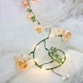 thumbnail image 3 of Champagne Rose Succulent Vines with Lights, Artificial Roses Garland with 6.56 Feet 20 Warm White LEDs String Lights Fairytale Lights with Flower Vine for Wall Shelf Wedding, 3 of 13