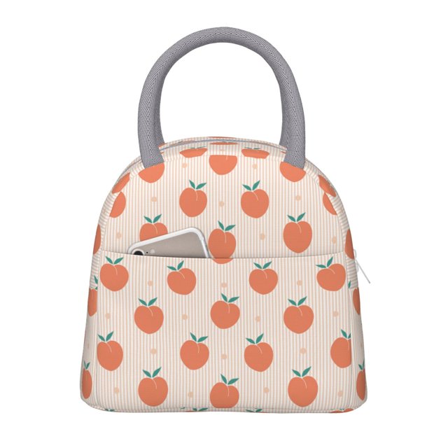 Easygdp Orange Peach Bolsa de Almuerzo Insulada Grande, Forro de Aluminio, Diseño Espacioso, a Prueba de Fugas, Ideal para Trabajo, Picnics, Viajes y Actividades al Aire Libre