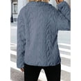 thumbnail image 6 of Winter Fleece Jacket for Women Zipper Stand Collar Casual Coats with Pockets Lake Blue M, 6 of 7