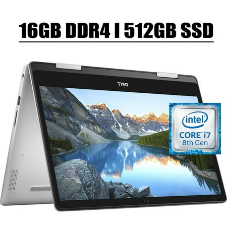2020 Premium Dell Inspiron 14 5000 5482 2 in 1 Laptop Computer I 14'' Full HD IPS Touchscreen I Intel Quad-Core i7-8565U I 16GB DDR4 512GB SSD I MaxxAudio Backlit KB Webcam WIFI HDMI USB-C Win 10