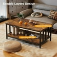 thumbnail image 5 of Farmhouse Coffee Table with Storage - Rustic Brown Finish, 5 of 7