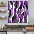 thumbnail image 5 of Purple Stripe Sheer Curtains 108" Extra Long, Black Grey White Gradient Striped Geometric Light Filering Curtains, Privacy Drapes Simi Floor to Veiling Curtain for Living Room Window Treatment, 5 of 9