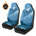 thumbnail image 7 of Garronmavis Snowy Mountain 2 PCS Fluffy Car Seat Covers for Front Seat Cushion Auto Seats Cover Car Bucket Seats Covers Universal fit for SUV Sedan Van, 7 of 7