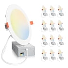 Amico Goof Rings 12-Pack - Fix Oversized Holes For 6" Recessed Lights (White)