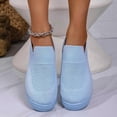thumbnail image 6 of Dweltoz Women's Walking Shoes Slip on Non Slip Mesh Gym Sneaker Comfortable Casual Athletic Platform Sneaker with Arch Support,Sky Blue 40, 6 of 7