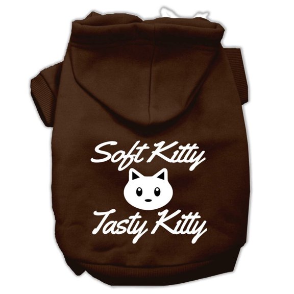 Pet Dog  Cat Hoodie Screen Printed, "Soft Kitty, Tasty Kitty"
