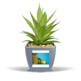 thumbnail image 1 of Tropical Fruit PineFruit Fresh Picture Fake Pineapple Flower Pot Vase Mini Decor, 1 of 3