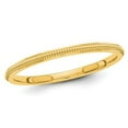 thumbnail image 1 of Ladies 14K Yellow Gold 1.50mm Stackable Milgrain Wedding Band Ring, 1 of 4
