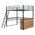 thumbnail image 6 of Aukfa Full Size Metal Loft Bed with Desk and Storage Shelves, Heavy Duty Bed Frame for Kids Adults - Black, 6 of 8