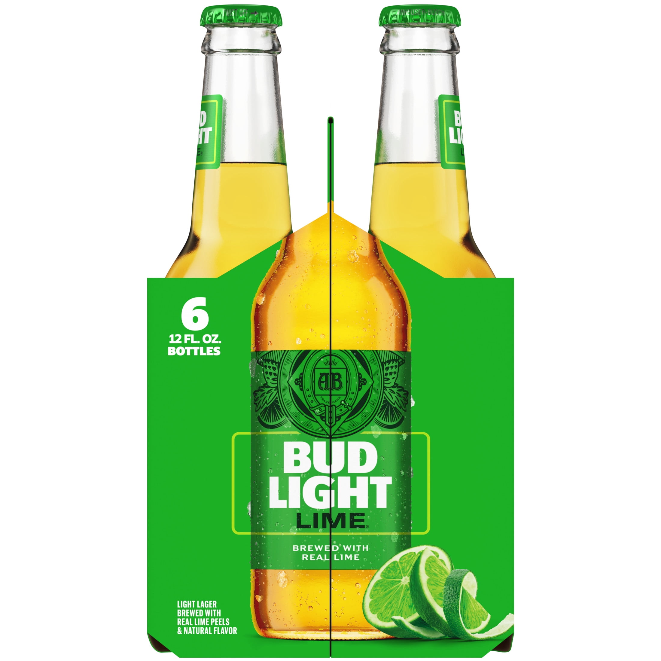 Bud Light Lime American Light Lager Beer 6 pack 12 fl oz Glass Bottles 4.2% ABV