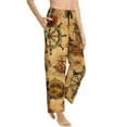 thumbnail image 2 of Disketp Vintag Ancient Sailboats Print Women'S Comfy Pajama Pants Casual Drawstring Palazzo Lounge Wide Leg Pants, 2 of 9