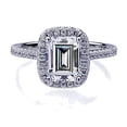 thumbnail image 2 of Women's Platinum Plated Sterling Silver 2.5ct Emerald Cut CZ Halo Wedding Engagement Ring ( Size 5 to 9 ), 2 of 4