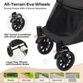 thumbnail image 5 of LAUSAINT HOME 4 Wheels Pet Stroller, Foldable Extra Large Dog Stroller for Medium & Large Dogs/Cats with Built-in Access Ramp, Dog Carrier Cat Stroller with Breathable Mesh, Black, 5 of 9