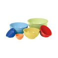 thumbnail image 1 of Oggi 5284 Ribbed Melamine Mixing Bowls Set, Assorted Colors - 6 Piece, 1 of 1