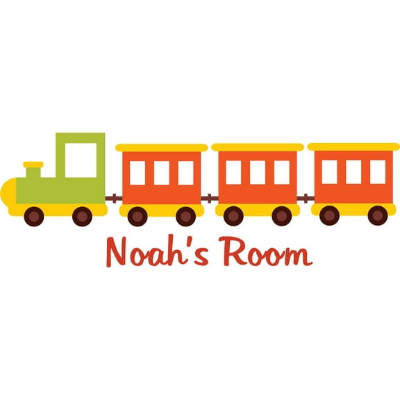 Personalized Name Vinyl Decal Sticker Custom Initial Wall Art Personalization Decor Train Boy Nursery Room Bedroom Design 18 Inches X 30 Inches