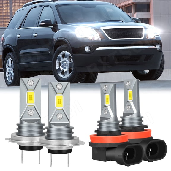 H7 H11 LED Headlight Bulbs High/Low Beam Kits For GMC Acadia 2007-2012，Pack of 4