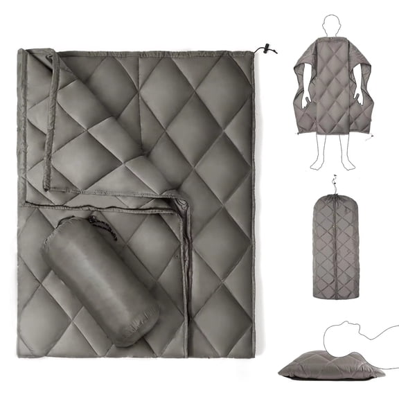 Lando Blanket Outdoor 4-in-1 Multi-functional Quilted Blanket Waterproof Portable Sleeping Bag Wearable Throw for Camping