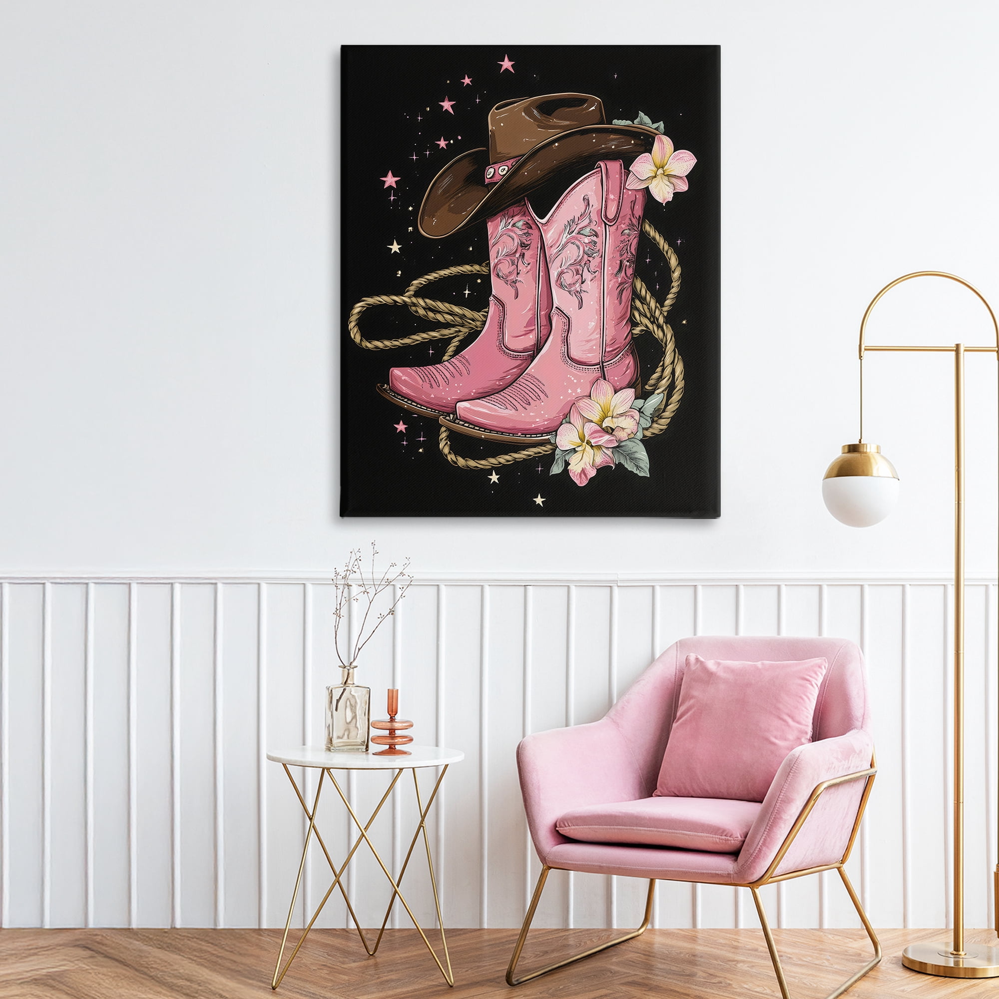 Stupell Industries Western Chic Pink Boots Canvas Wall Art, design by Creative Studio