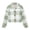 Green, variant on Dzrciro Fleece Jacket for Women, Plaid Long Sleeve Lapel Button Front Cropped Sherpa Coat, Winter Warm Outerwear S‑2XL