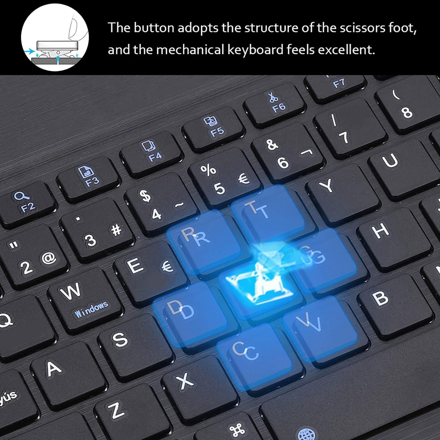 JIMTAB Ultra-Slim Bluetooth Keyboard 10 Inch Portable Mini Wireless Keyboard Rechargeable for Apple iPad iPhone Samsung Tablet Phone Smartphone iOS Android Windows