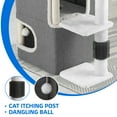 thumbnail image 5 of Dextrus Modern Cat Cube Condo, 2-Tier Indoor Cat House,Cat Tunnels with Scratch Pad and Hideaway Cube, 17.7"L x 13.7"W x 24.8"H,Cactus,Gray, 5 of 6