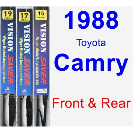1988 Toyota Camry - 1988 Toyota Camry Wiper Blade Set/Kit (Front & Rear) (3 Blades) - Vision Saver
